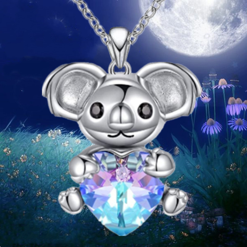 Trendy Cute Cartoon Koala Pendant Bff Necklace - Temu