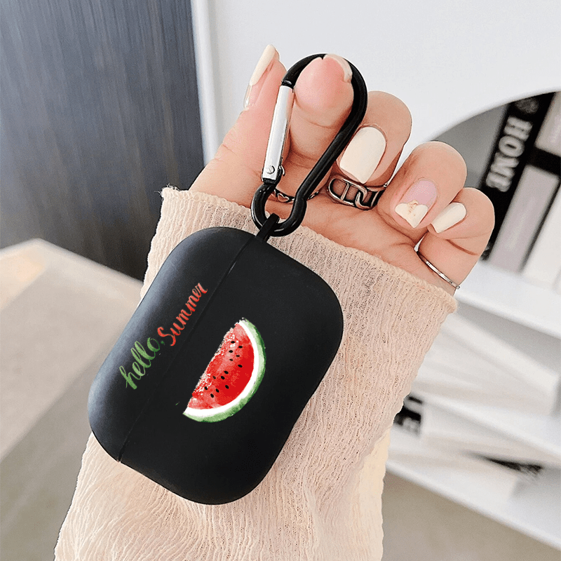 

Watermelon Graphic Headphone Case For Airpods1, Airpods2, Airpods3, Airpods Pro, Airpods Pro (2nd Generation), Black Protective Earphone Case, Perfect Gift For Birthdays, Easter, Boys & Girlfriends