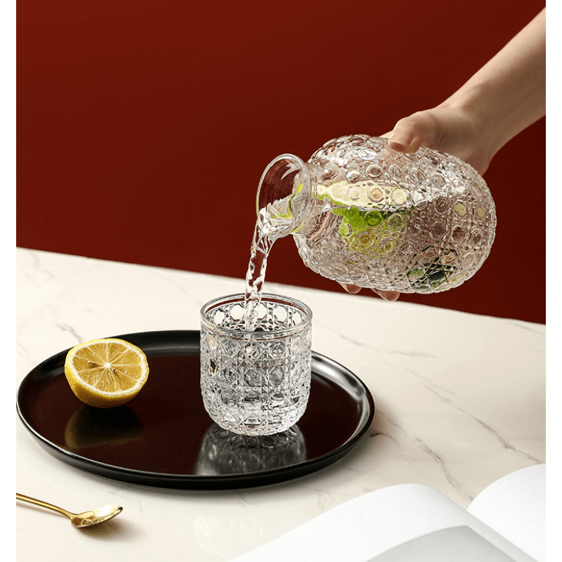 Embossed Glass Pitcher And Cup Set - Perfect For Tea, Coffee, And Drinks -  Kitchen Gadgets And Accessories For Home And Kitchen - Temu Croatia