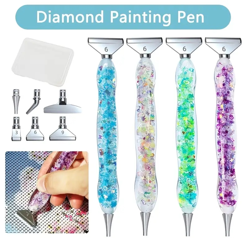 Diamond Art Tools Embroidery Point Drill Pen / Of 3d Diamond Painting Kit  Accessories Rhinestone Mosaic Picture 1/3/6/9 Head From Sz_chain, $0.72
