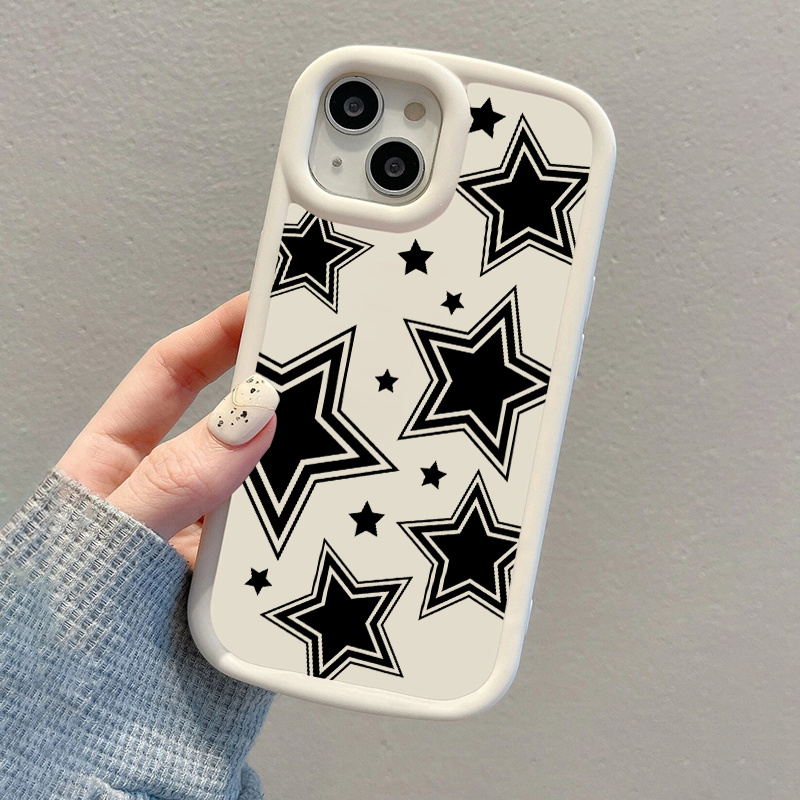 Black Star Graphic Pattern Anti-fall Silicone Phone Case For