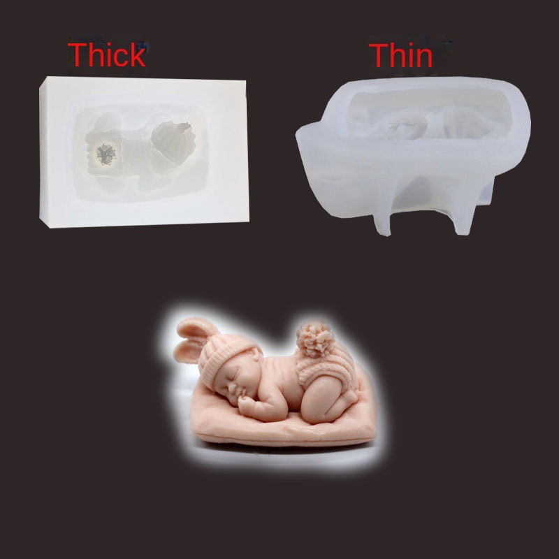 3 1/4” 3D Silicone baby mold candle soap resin food grade
