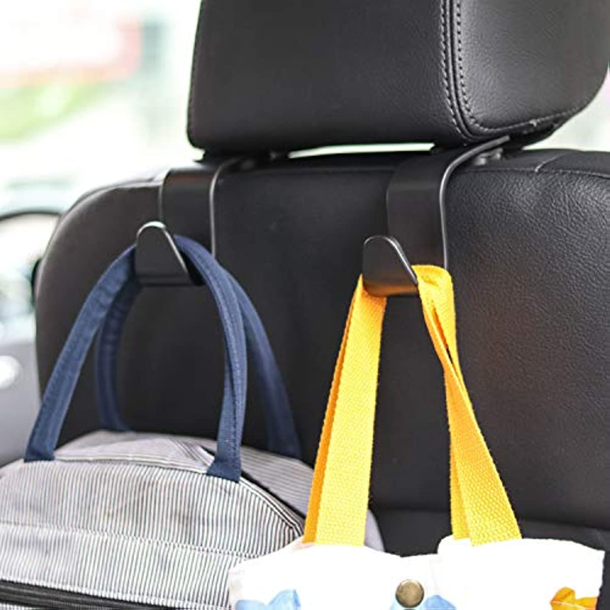 4 Stück Autositz-Kopfstützen-Haken-Aufhänger, Aufbewahrungsorganisator,  Universell Für Handtasche, Geldbörse, Mantel, Passend Für