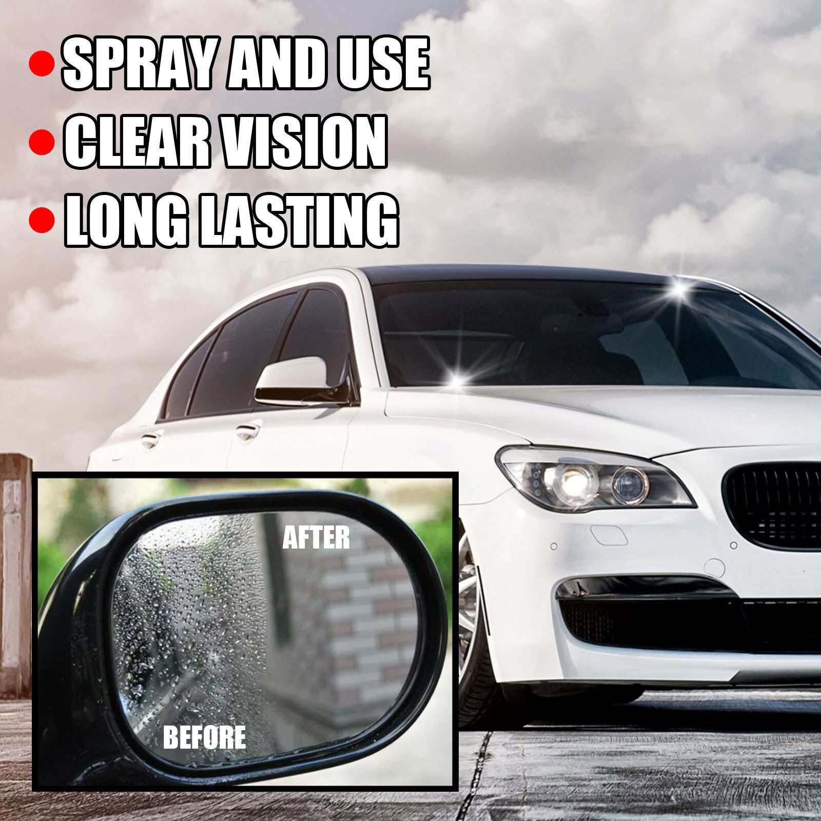 Glass Water Repellent Spray Automotive Windshield Window Defogging