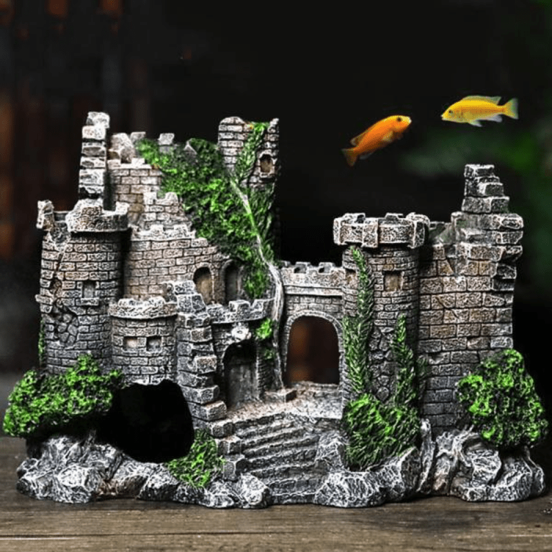 Aquarium Fish Tank Simulation Retro Castle Decoration Ornaments Resin Craft