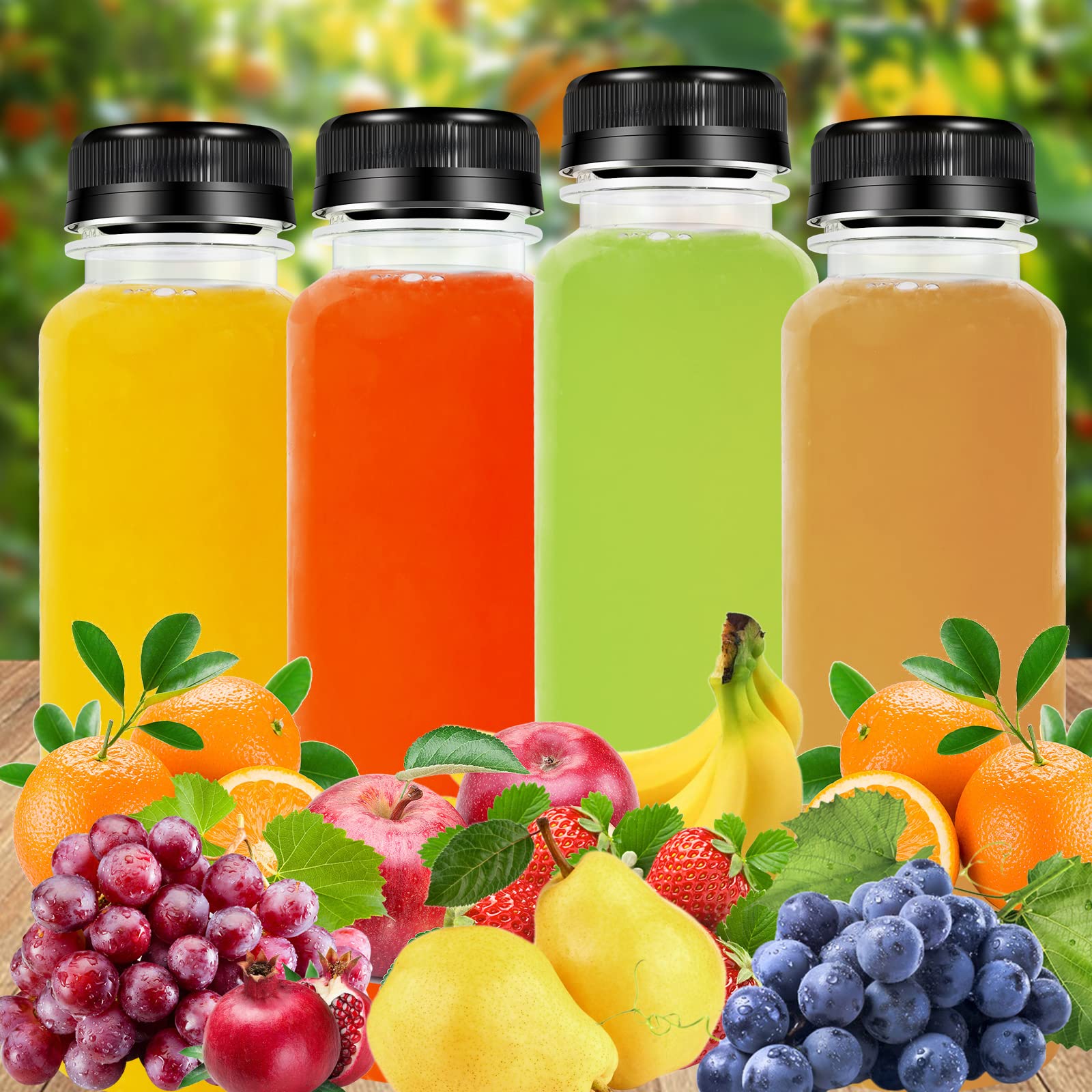 16 Ounce Empty Plastic Fruit Juice Bottles With - Temu