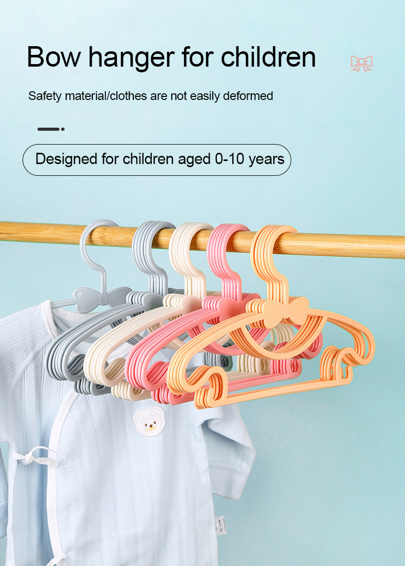 Portable Kids Clothes Hanger Plastic Household Baby Coat Rack Thickened Bow  Coat Hanger Clothing Organizer - Temu