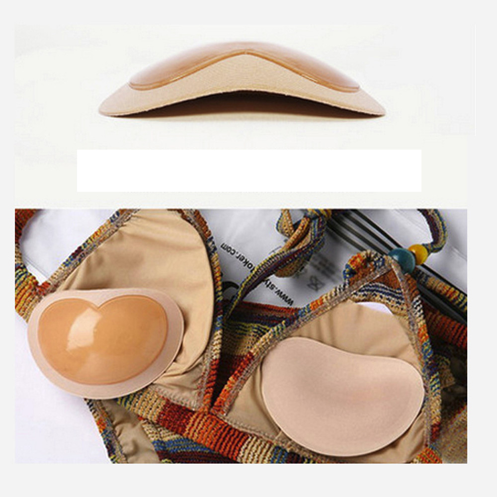 2Pcs Women Bikini Push Up Silicone Padded Swimsuit Thicker Adhesive  Breathable Sponge Bra Pad Invisible Pasties Cover Padding L6W2