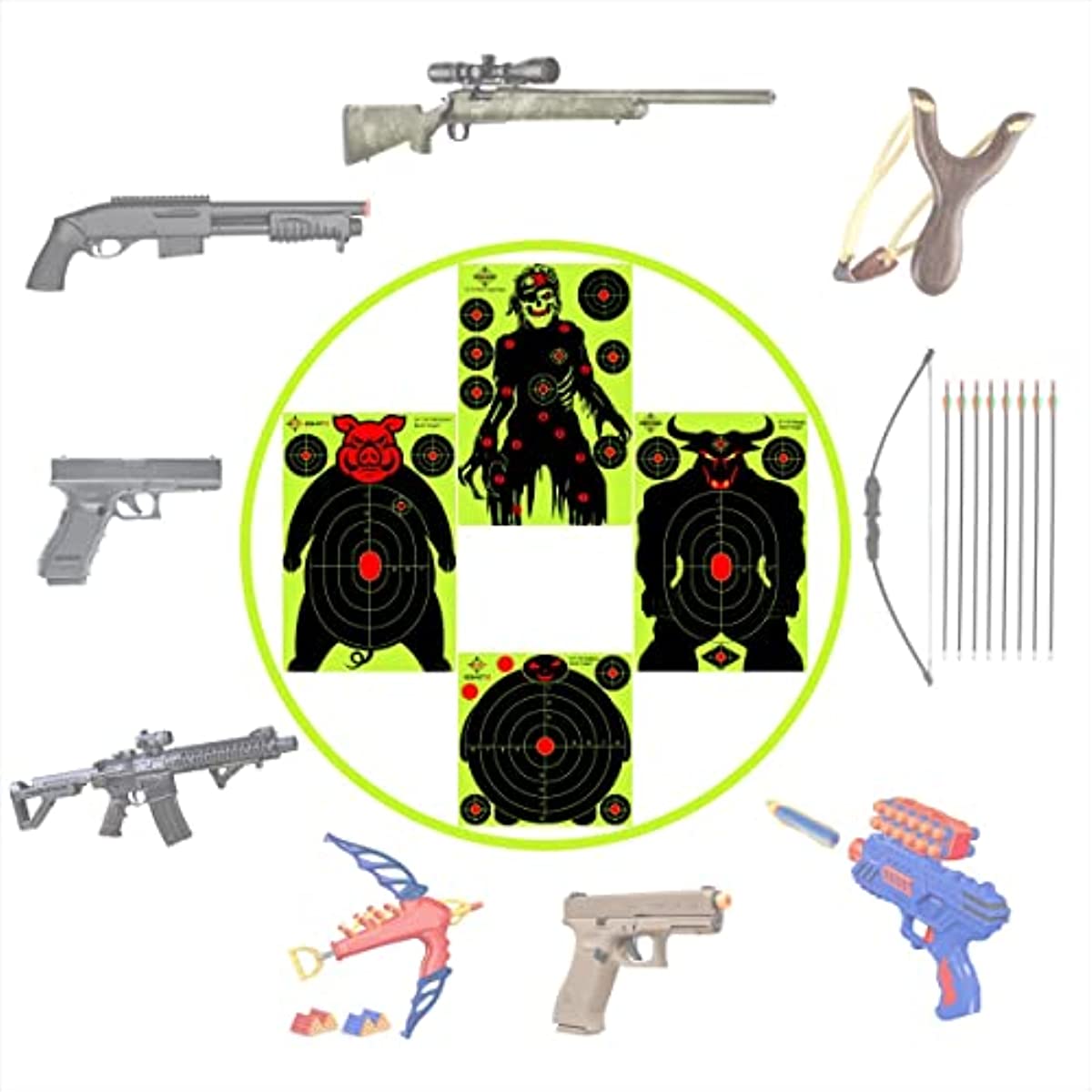  Splatterburst Targets - 3 inch Adhesive Stick & Splatter  Reactive Shooting Targets - Gun - Rifle - Pistol - Airsoft - BB Gun -  Pellet Gun - Air Rifle (25 Pack) : Sports & Outdoors