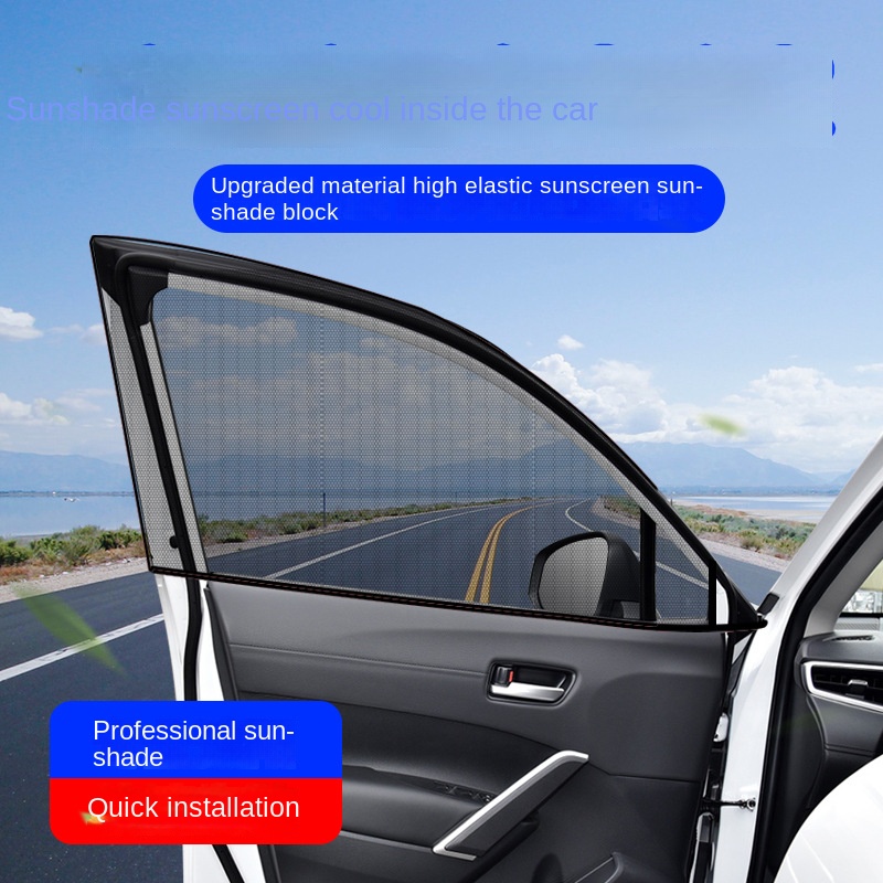 Auto-Sonnenschutz Auto-Fensterschutzgitter, Vier-Stück Auto Anti-Moskito  Insektenschutz Thermoisolationsvorhang, Sonnenschutz-Seitenfenster-Schatten
