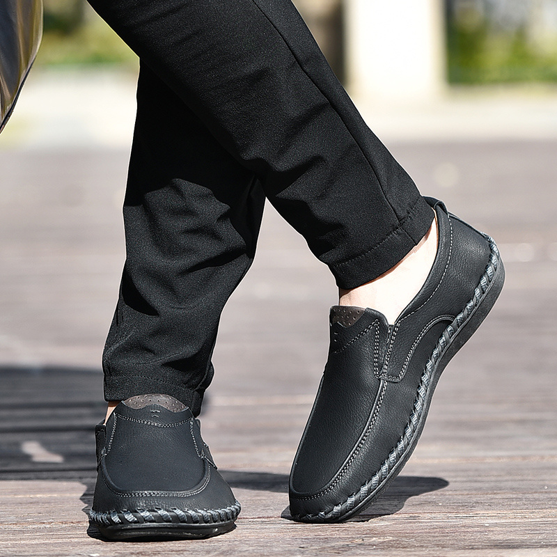 Buy Men's Black Pure Leather Loafer Casual Formal Slip On Shoes