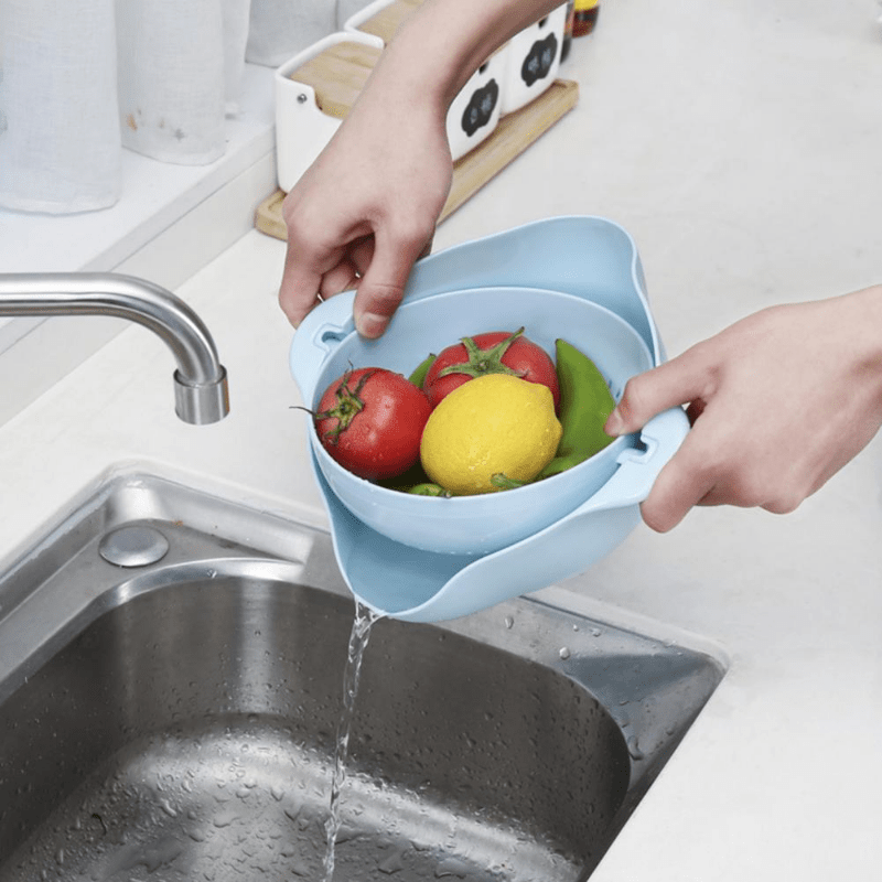 Colander Basket Double Layer Drain Basket Plastic Rotatable - Temu