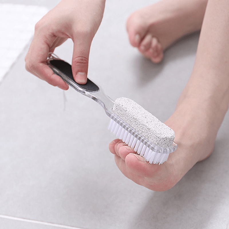 4 in 1 Foot Wand Care Tool including Pumice Stone Nail Brush File Callus  Reducer
