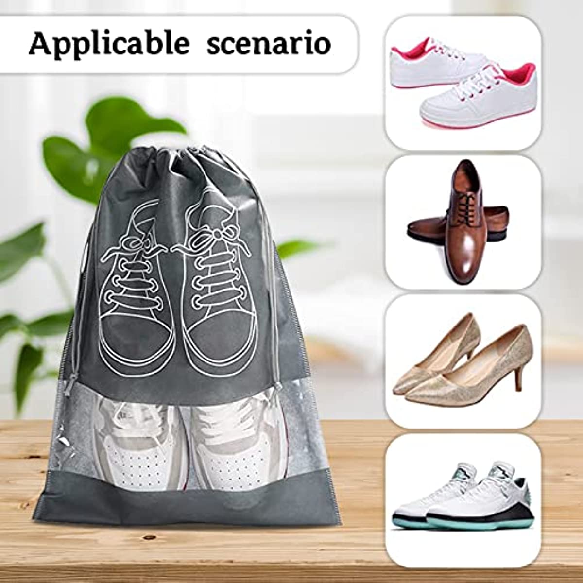 Borsa Porta Scarpe da Viaggio 30 Pezzi, 40 x 30cm Drawstring Shoe bags,  Viaggio Scarpe Borse, Sacchetti Portascarpe, Sacchetti per Calzature con  Coulisse : : Moda