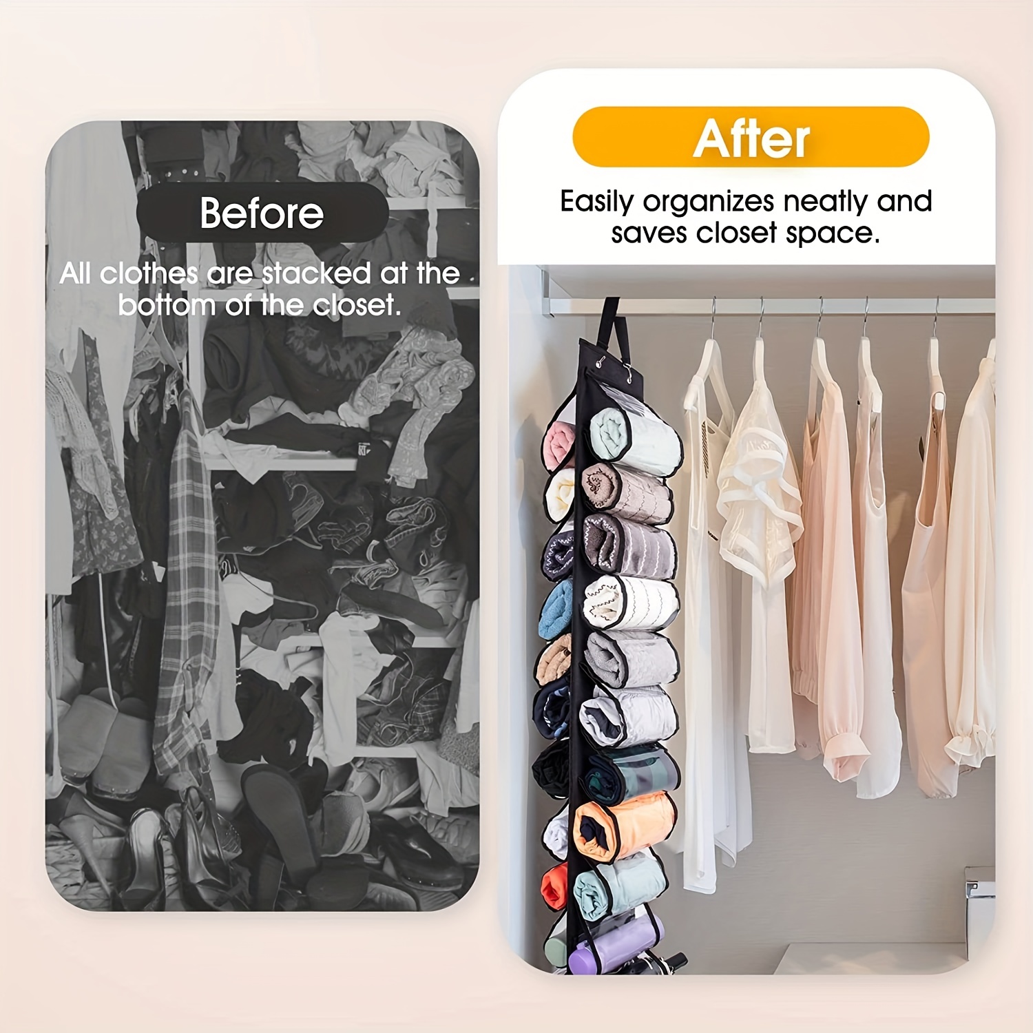 24 Grid Legging Storage Bag with Foldable Hanger