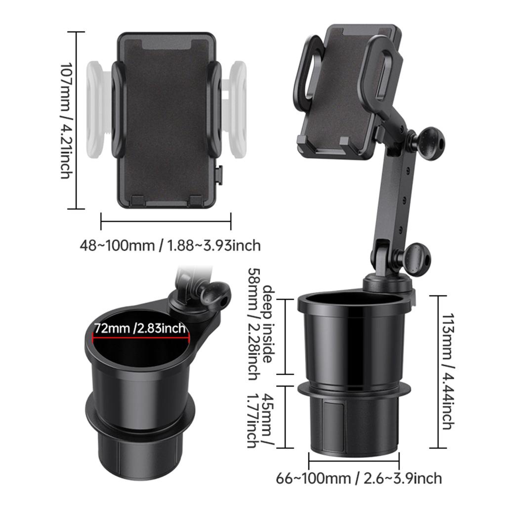Universal Car Mount Phone Holder 2 in 1 Stand & Bottle Cradle
