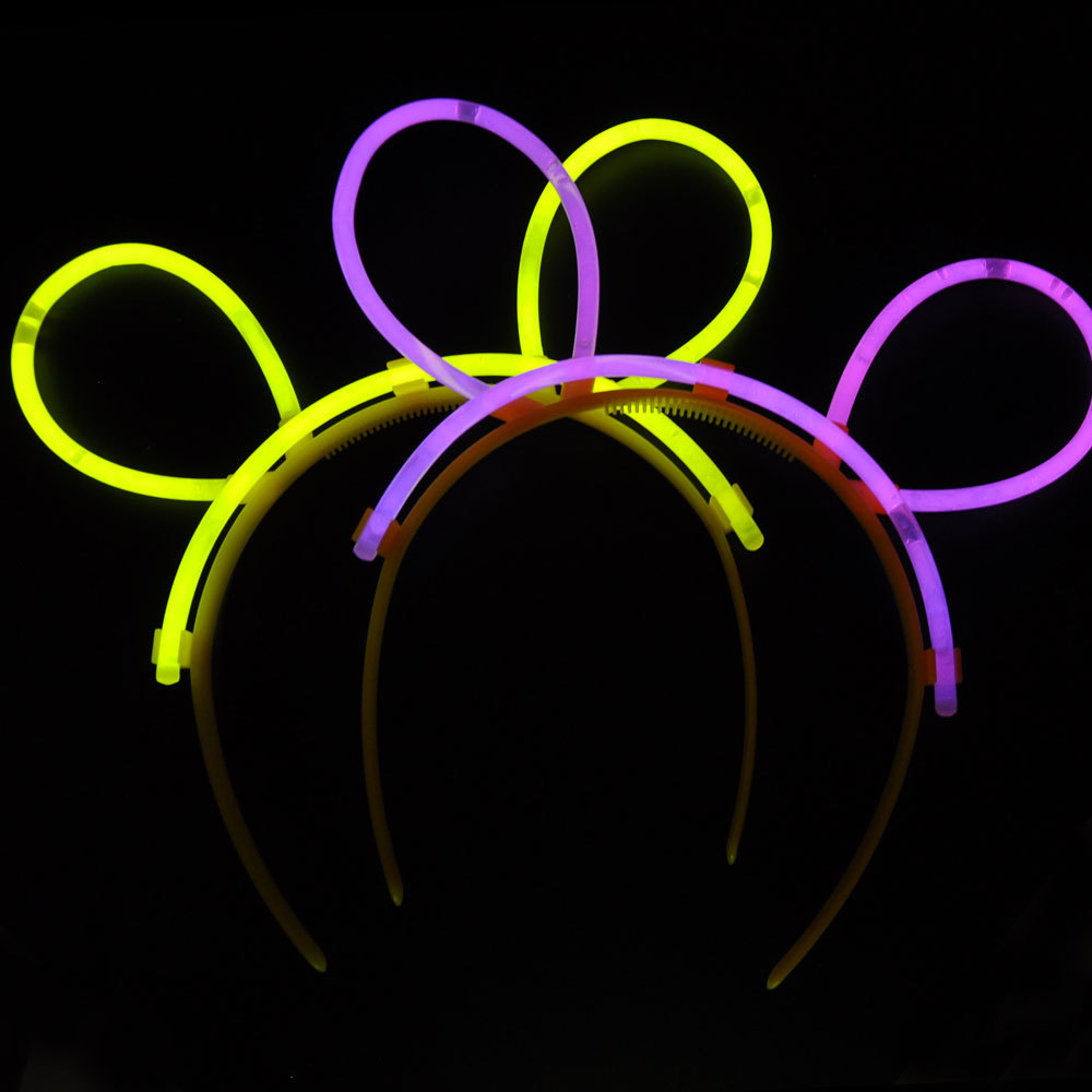 5 pièces LED plume lapin oreille bandeau lumineux lapin oreille bandeau  cheveux cerceau lumineux coiffure pour femmes filles mariage lueur fête