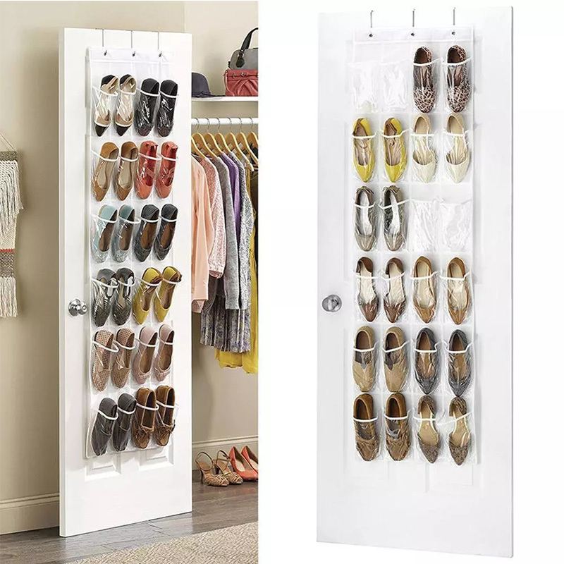 Almacenamiento de zapatos sobre la puerta con 6/12/18/24 bolsillos con estante  para zapatos, armario colgante, soporte para zapatos, organizador con  bolsillos de tela - Temu