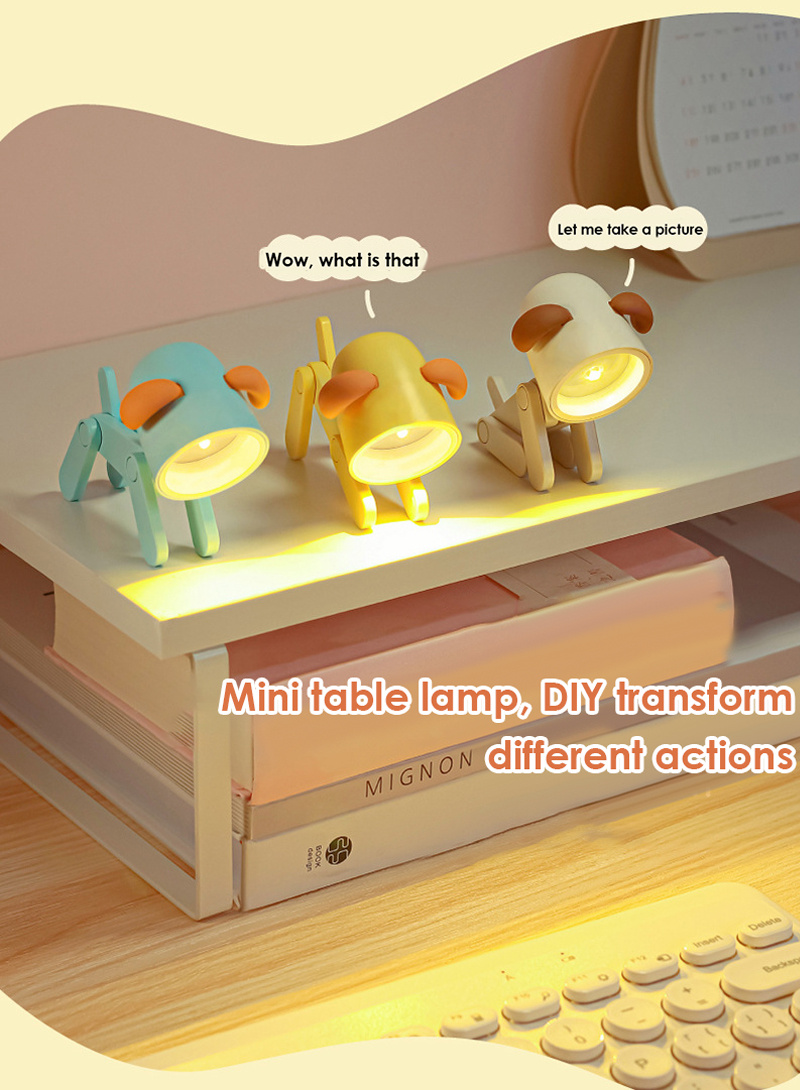 1pc cute led night light for pets foldable table lamp for bedside bedroom and living room decor details 8