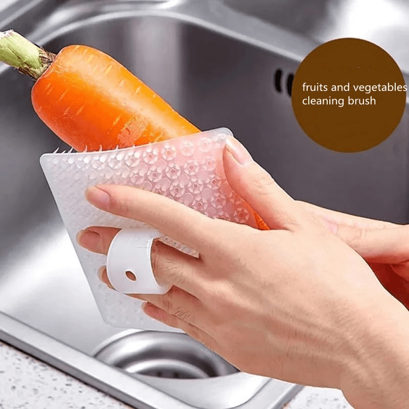 1pc Multifunctional Kitchen Brush Set, Including Reusable Vegetable Brush,  Sink Brush, Fruit Brush, Pan Cleaner, Plastic Scrubber, Soap Pad, Cup Pad