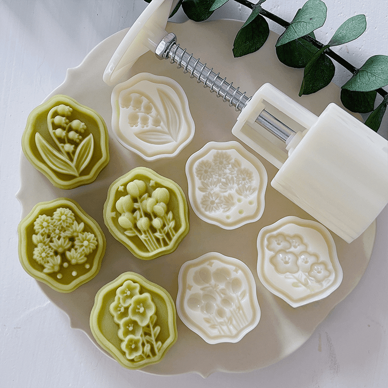 mid autumn festival flower mooncake press