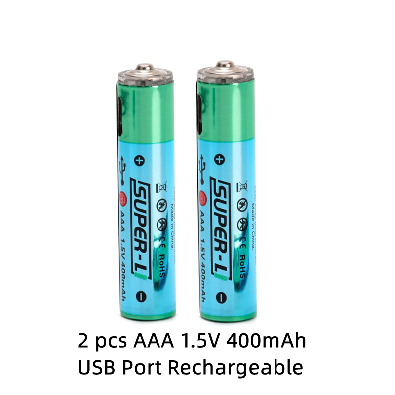 lot de 2 piles rechargeables de type AAA,600mWh,charge rapide par