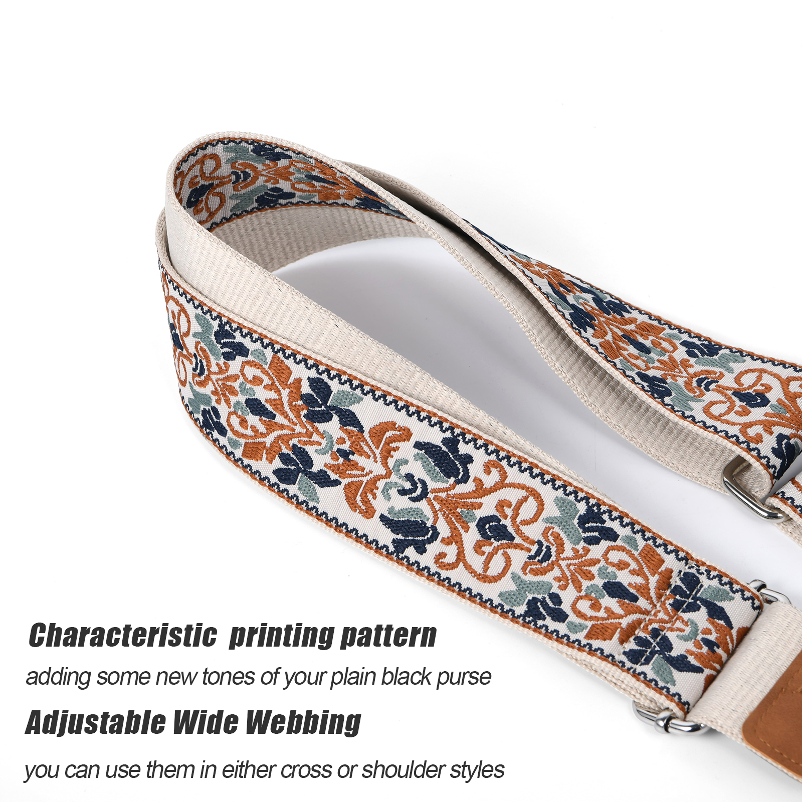 Ethnic Embroidery Wide Purse Straps For Women Shoulder Crossbody Bags,Replacement  Guitar Strap,Wide Purse Strap