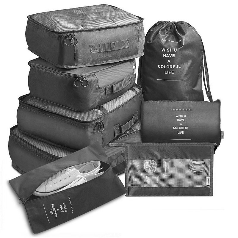 

7 pcs de sacs de rangement de voyage, sacs pour organiser le rangement de la valise, pochette de bagage portable pour les sous-vêtements, sacs pour trier les vêtements et les chaussures