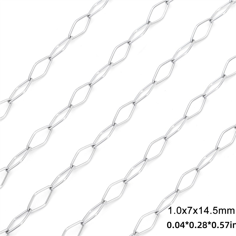 39.37inch Stainless Steel Cross Charm Beaded Link Chains Long Lasting Gold  Color Cross Chain For Jewelry Making DIY Necklace Bracelet Accessories