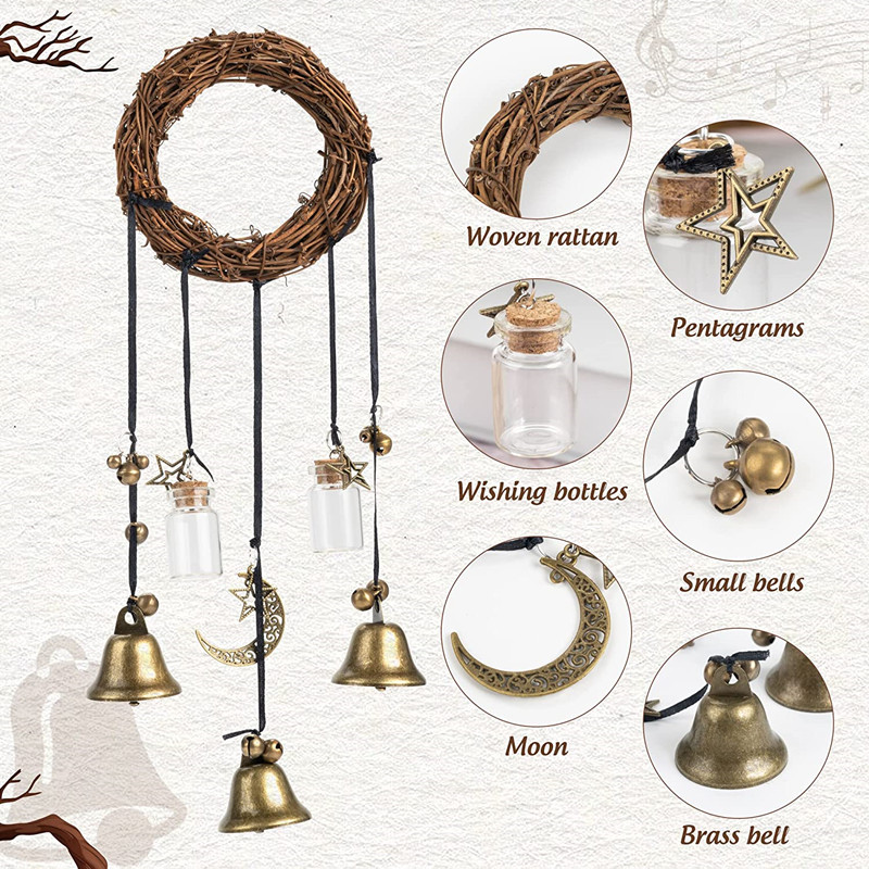 Witch Bells For Door Knob Protection Witchcraft Rattan Witch - Temu