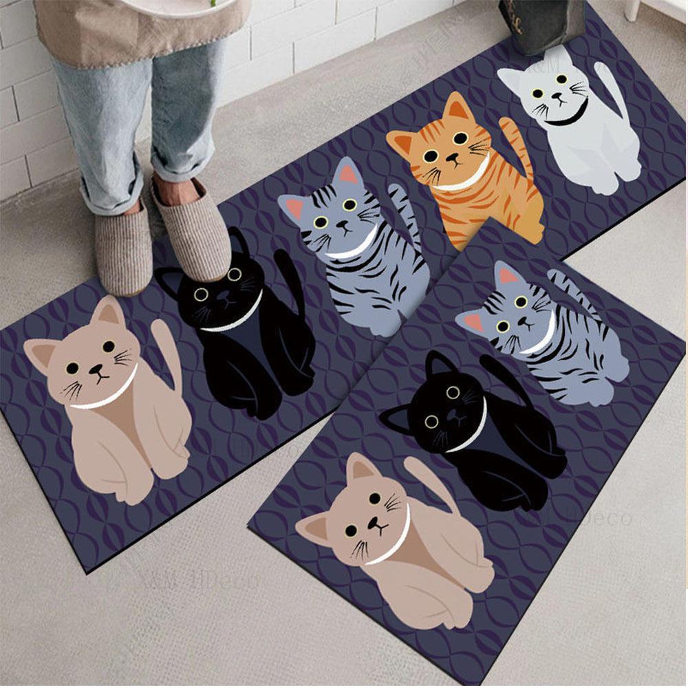 Mignon Cat Animal 3D Motif Tapis Salon Chambre Entrée Antidérapant Mat Home  Decor Tapis 50x80cm : : Cuisine et Maison