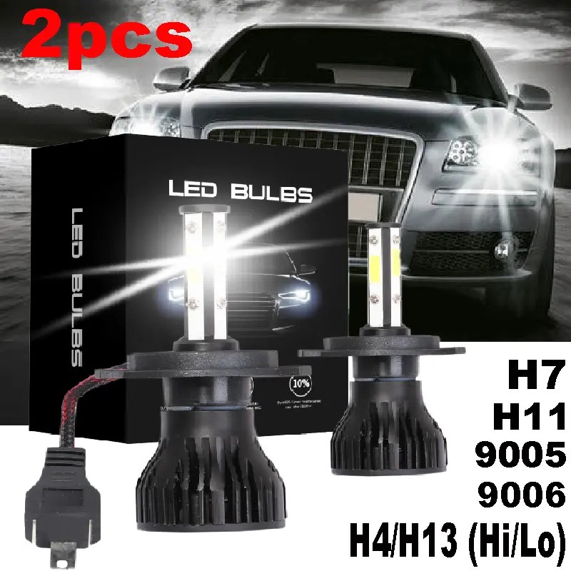Neue 2 Stück 4 Seiten Auto LED Scheinwerfer H4 H13 Fern - Temu