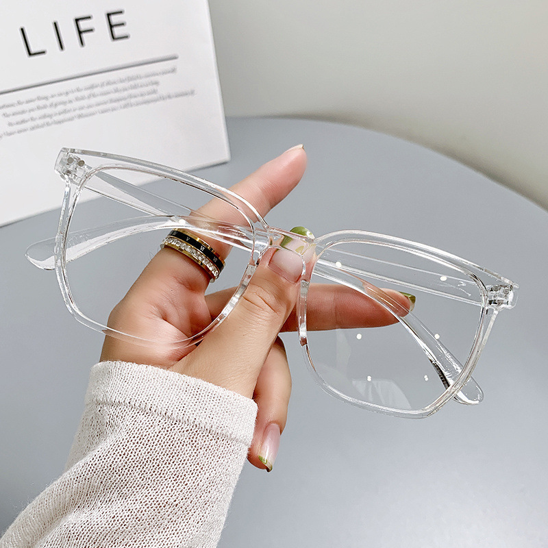 Large Square Frame Clear Lens Glasses Casual Fashion - Temu Canada
