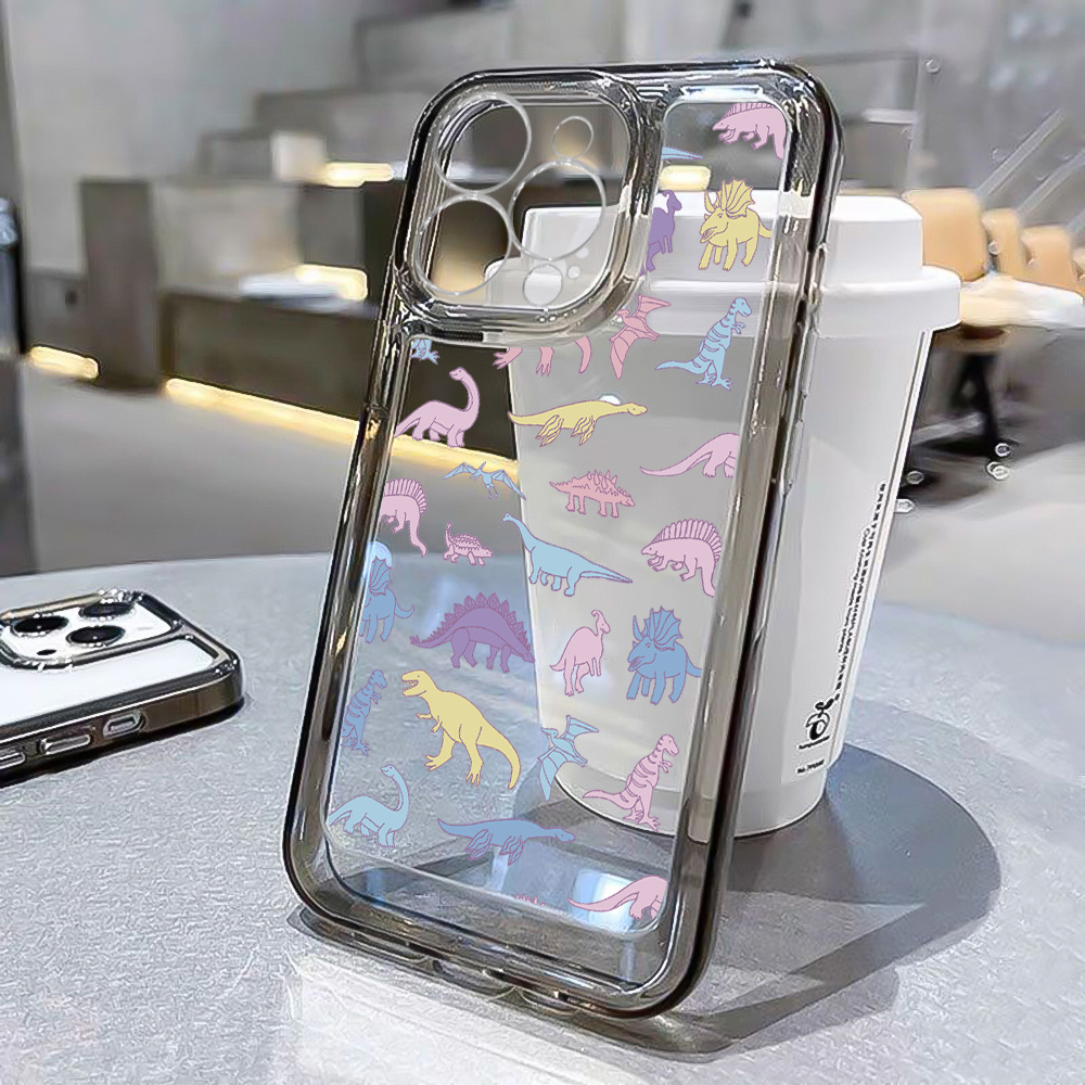 Dinosaur Transparent Black Lens All-inclusive Mobile Phone Case