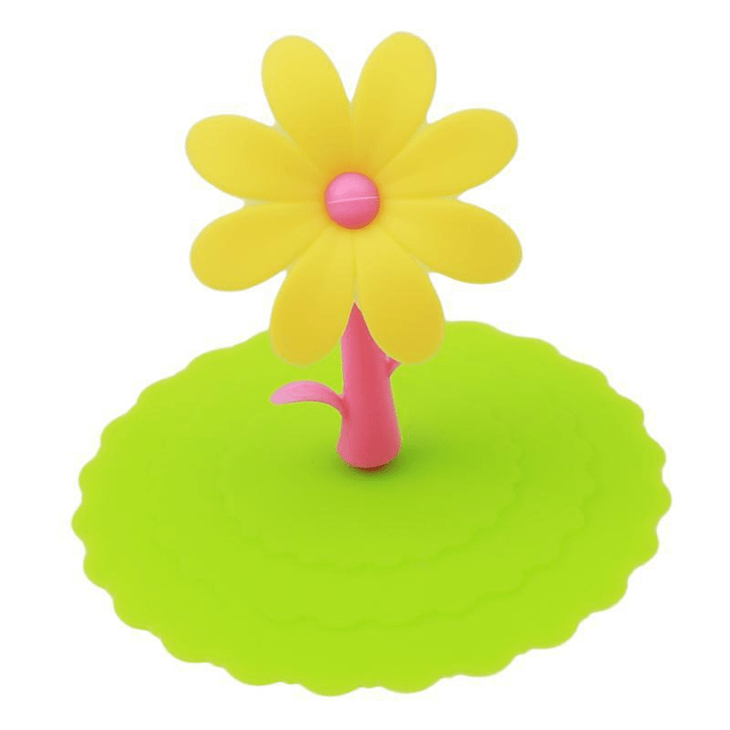 Silicone Cup Lids Sunflower Shaped Cup Covers Airtight Dust - Temu