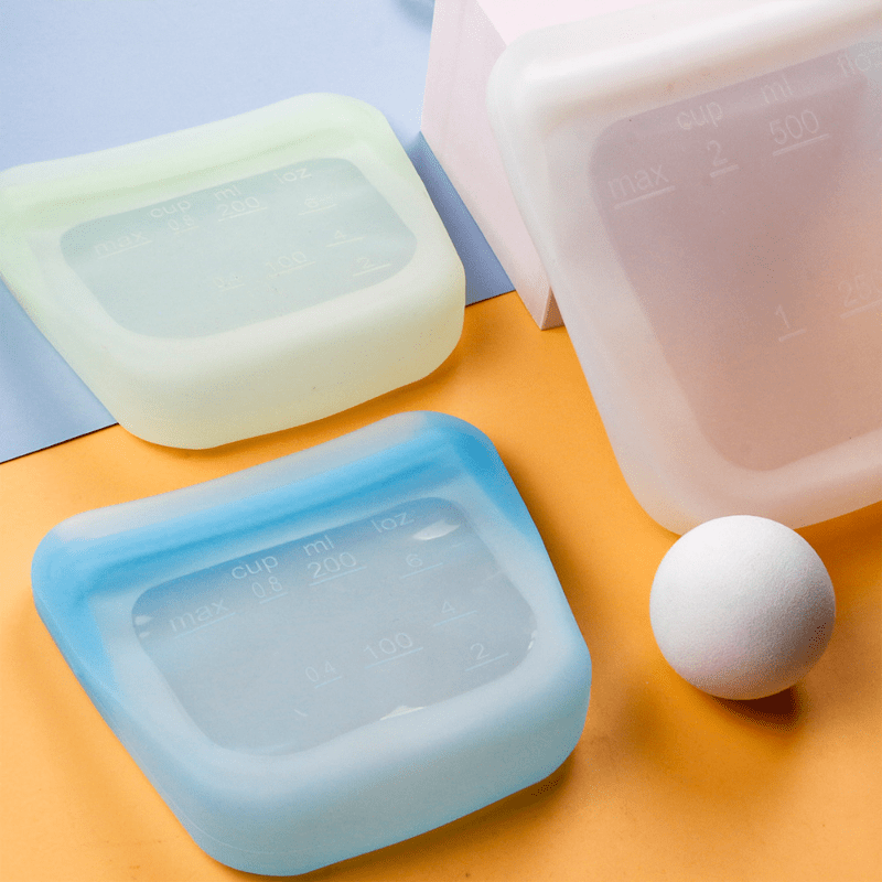 Silicone Food Storage Containers -with BPA Free Airtight Plastic