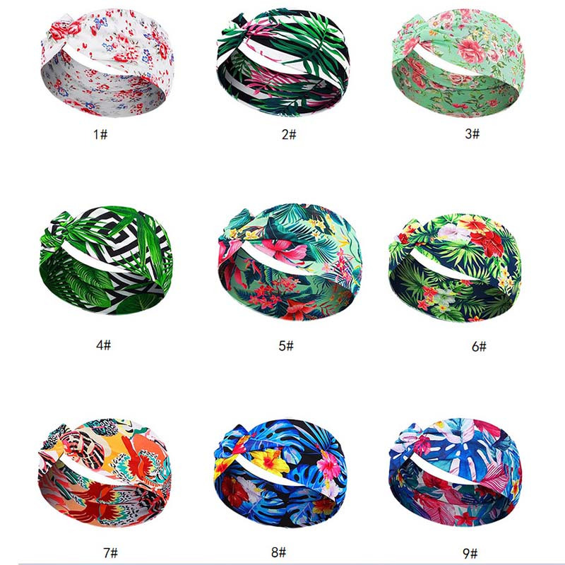 Boho Knotted Headband Floral Vintage Head Wrap