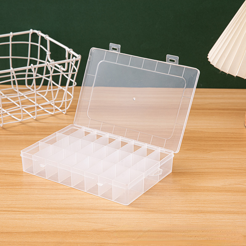 The Beadsmith Personality Case - Clear Storage Organizer Box, 9.5 x 6.4 Inches - Includes 24 Small Containers with Lids – 1.5 x 0.8 Inches, Bead
