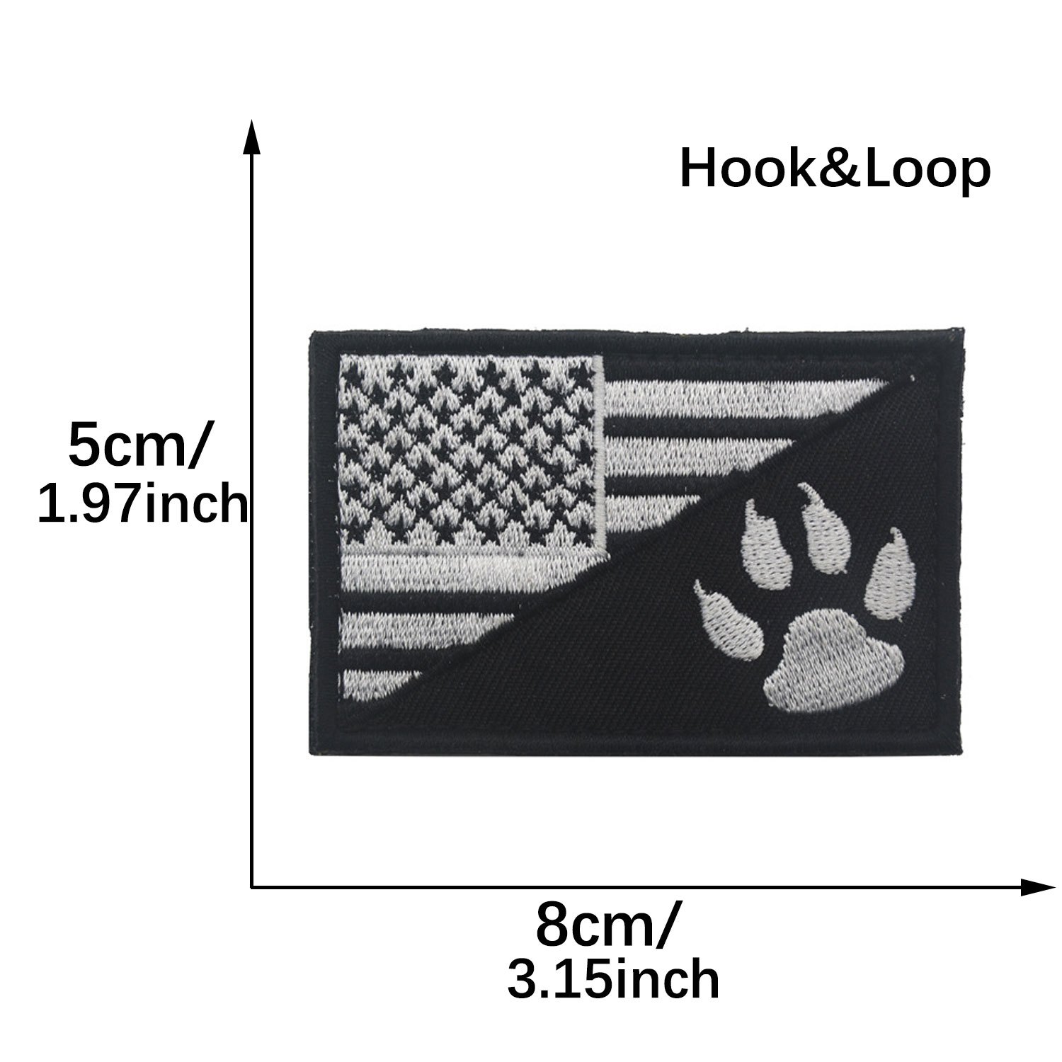 Black And White USA United States Flag Patch