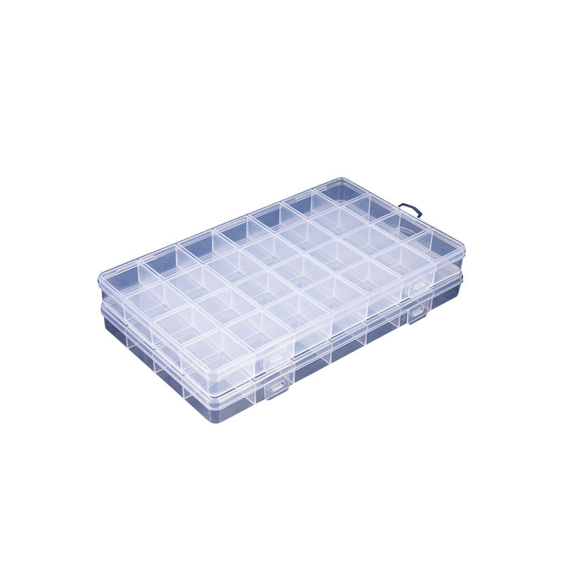 24 Grid Plastic Transparent Jewelry Ring Earrings Box Case Nail