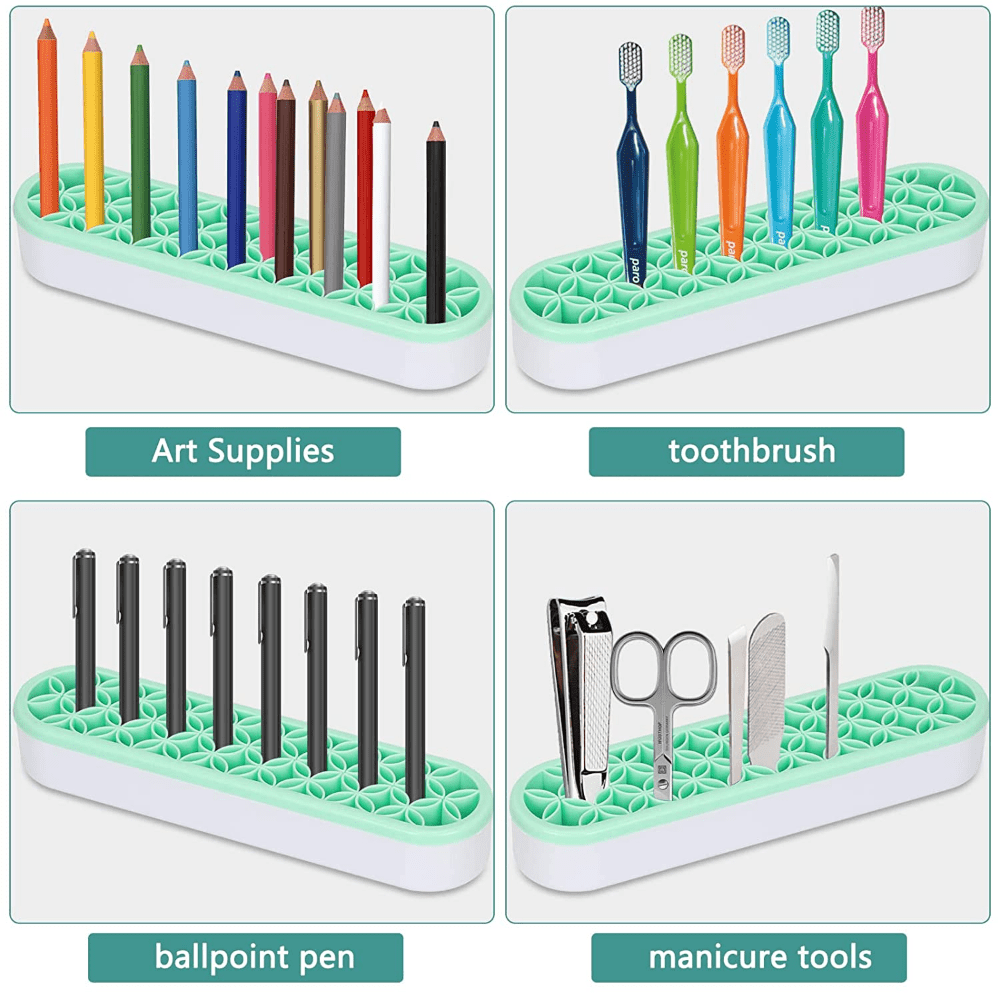 Silicone Nail Pen Holder Organizer Makeup Brush Display Stand Rack