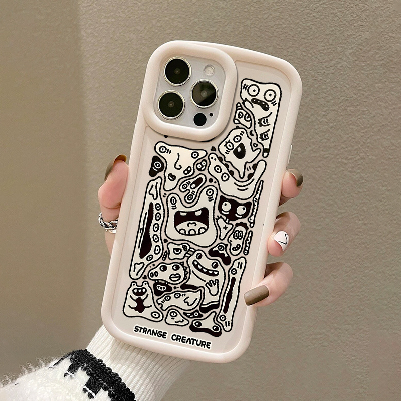 monster graphic pattern anti fall silicone phone case - Temu