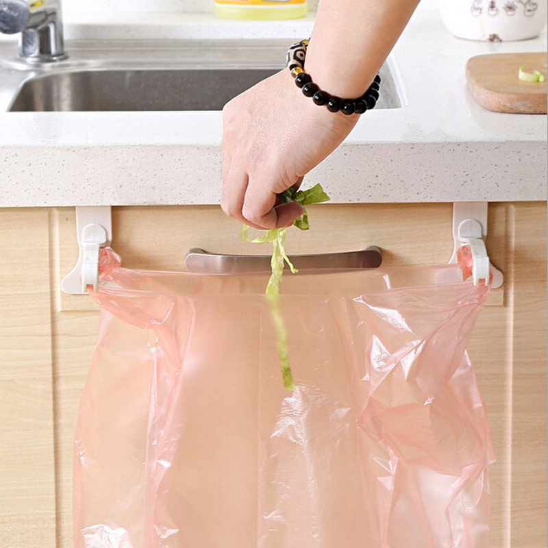 Portable Trash Bag Holder, Cabinet Plastic Bag Hook For Grocery, Kitchen Trash  Bag Holder Over The Door, Hanging Trash Can, Garbage Bags Hooks Rack, Home  Kitchen Supplies - Temu