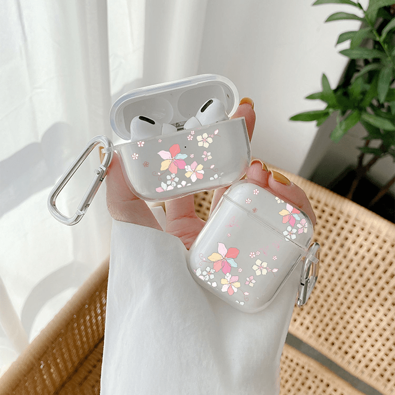 

Flower Printed Earphone Protective Case, Silicone Earphone Case For Airpods 1/2/3, Airpods Pro 1/2/3