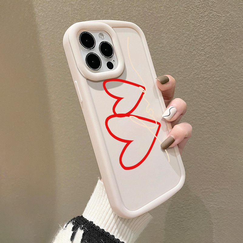red heart graphic pattern anti fall silicone phone case Temu