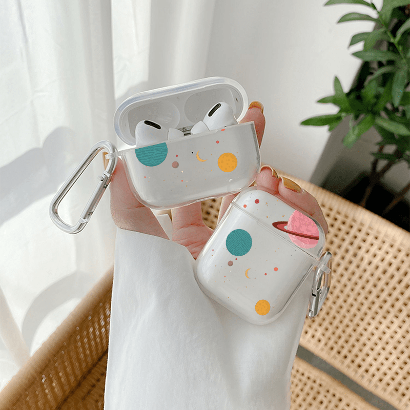 

Cute Planet Printed Earphone Protective Case, Silicone Earphone Case For Airpods 1/2/3, Airpods Pro 1/2/3