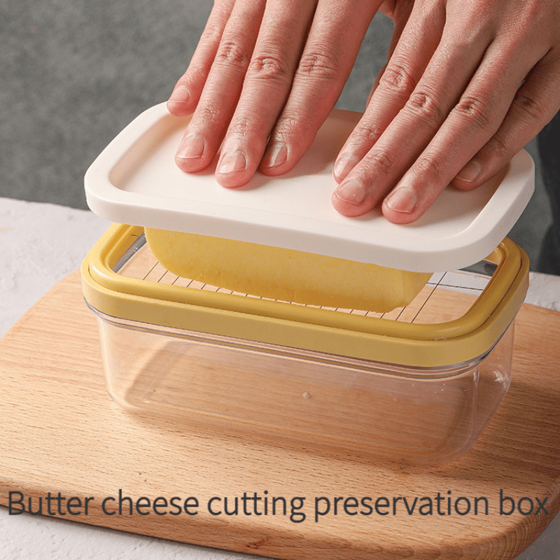 Butter Slicer Cutter Stainless Steel,Cutter Butter Slicer with  Case,Refrigerated Container Transparen Butter Box