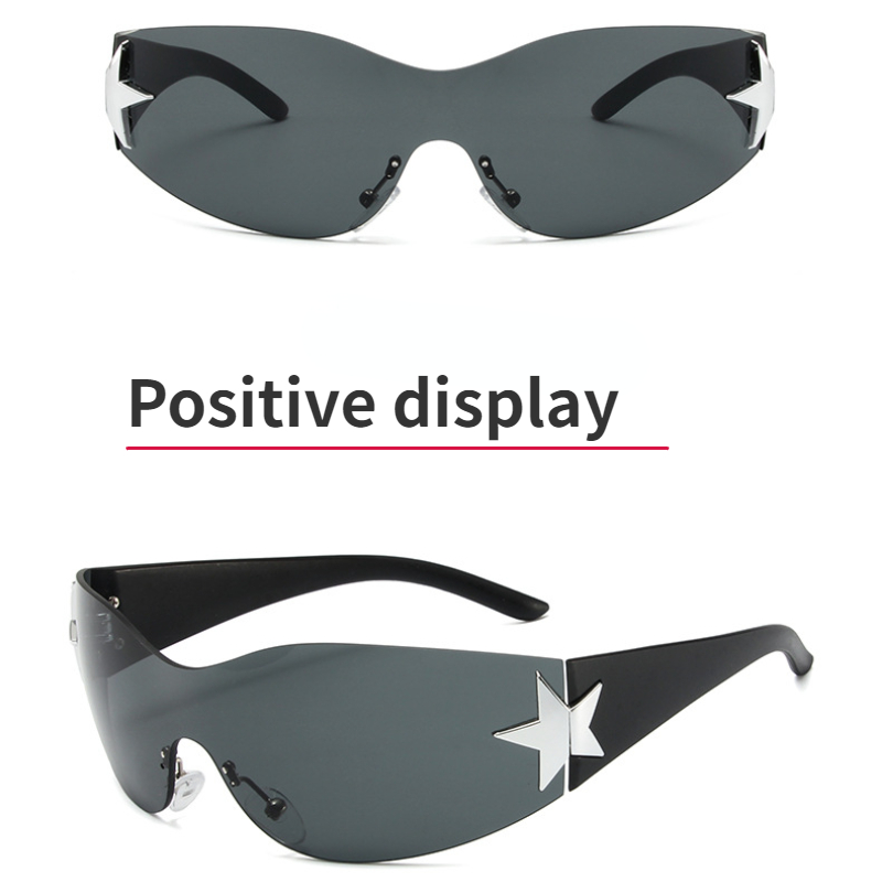 Boys Pentagram Pattern Y2k Sci-fi Frameless Sunglasses Sunscreen Summer Sunglasses  Kids Accessories - Temu Kuwait