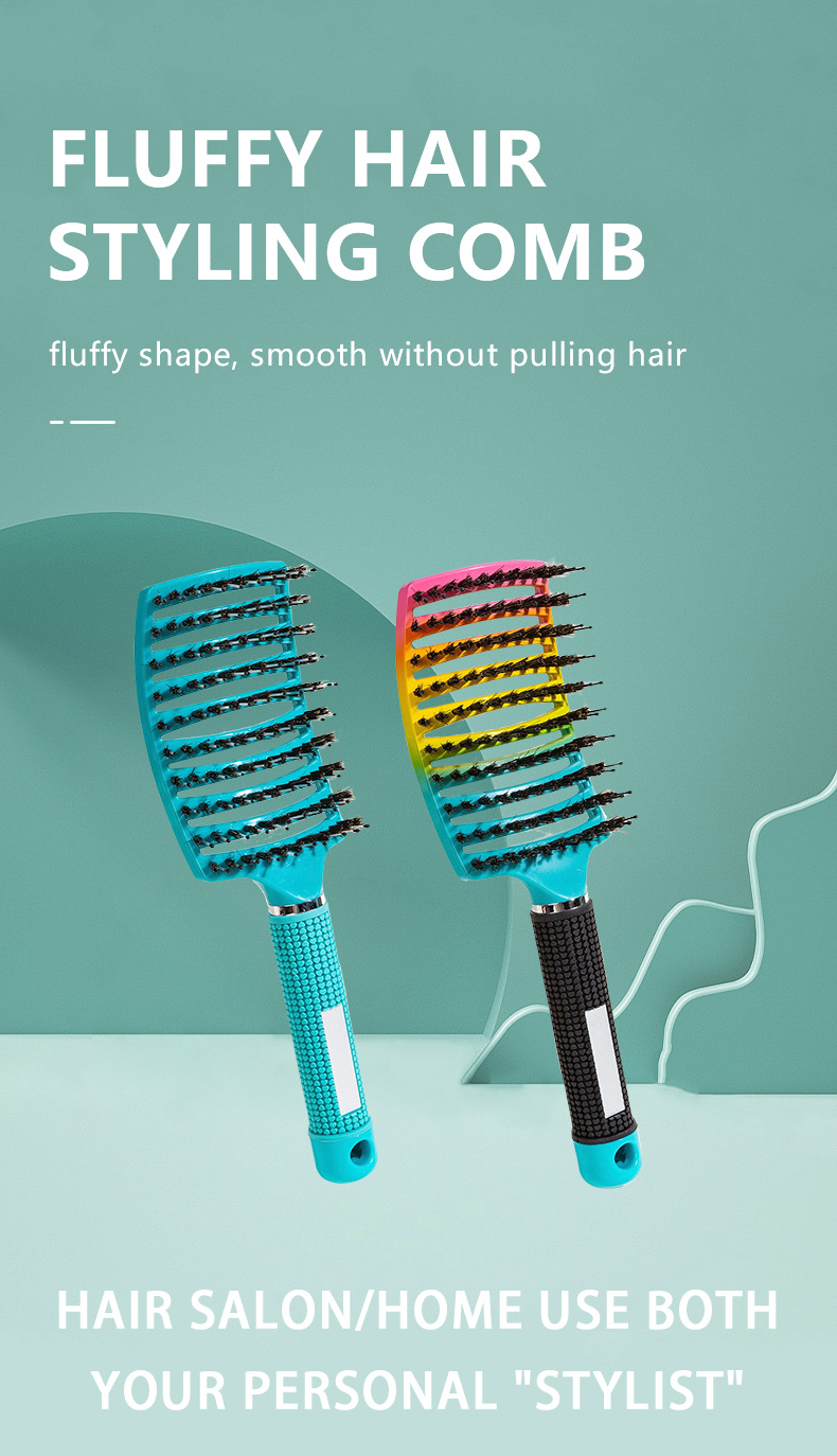 Scalp Massage Comb Detangler Hair Brush Curved Hollow Hair - Temu