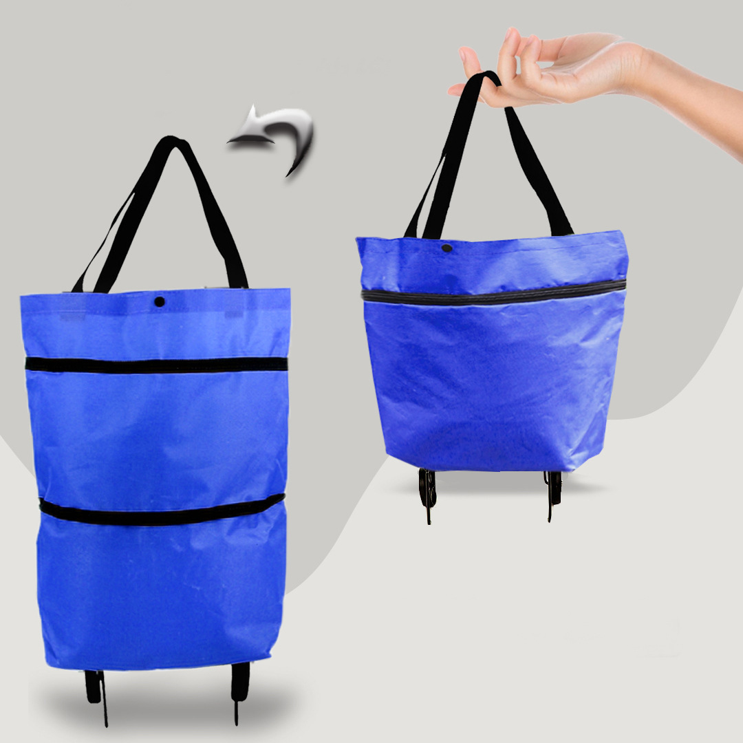 Ciieeo Bolsa plegable con ruedas, bolsa de almacenamiento plegable para  coche, portátil, carrito de comestibles, bolsa plegable para verduras,  bolsa